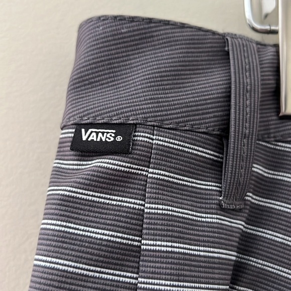 Vans Men's Charcoal Striped Flat Front Shorts - Picture 4 of 8
